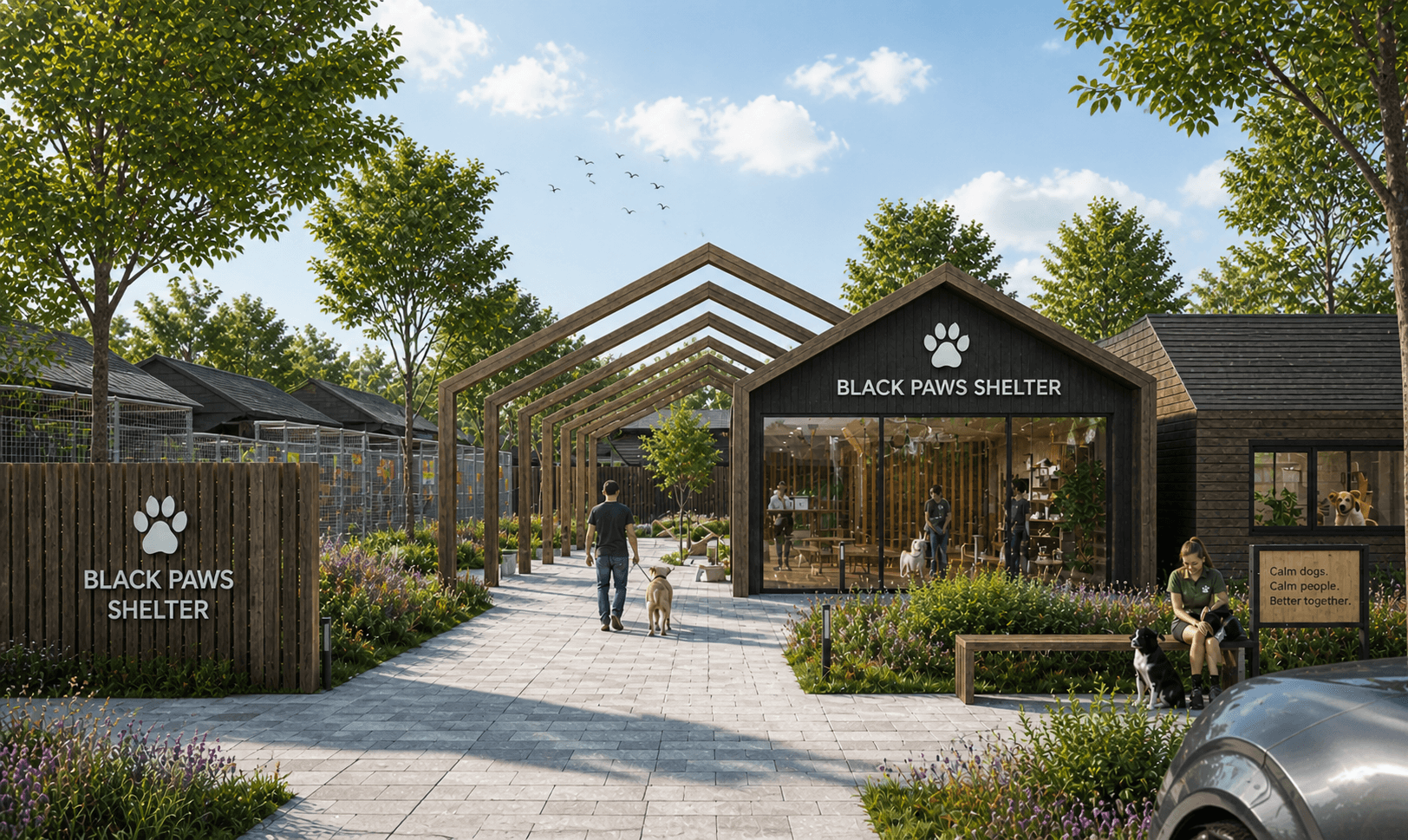 Black Paws concept inspired by a low stress shelter model